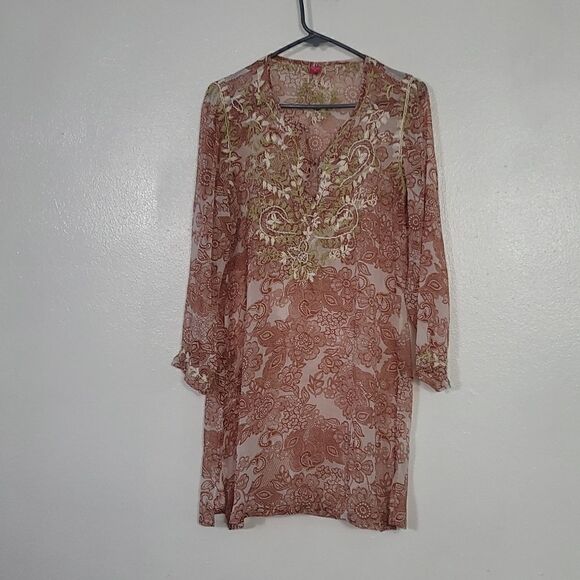 Raj 100% Silk Swimsuit Coverup - Picture 1 of 9